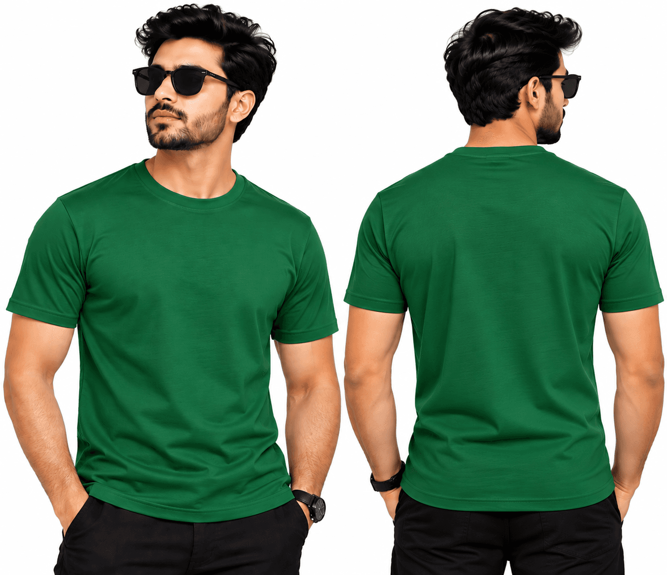 Luviset Classic Solid Crew Tee - Forest Green